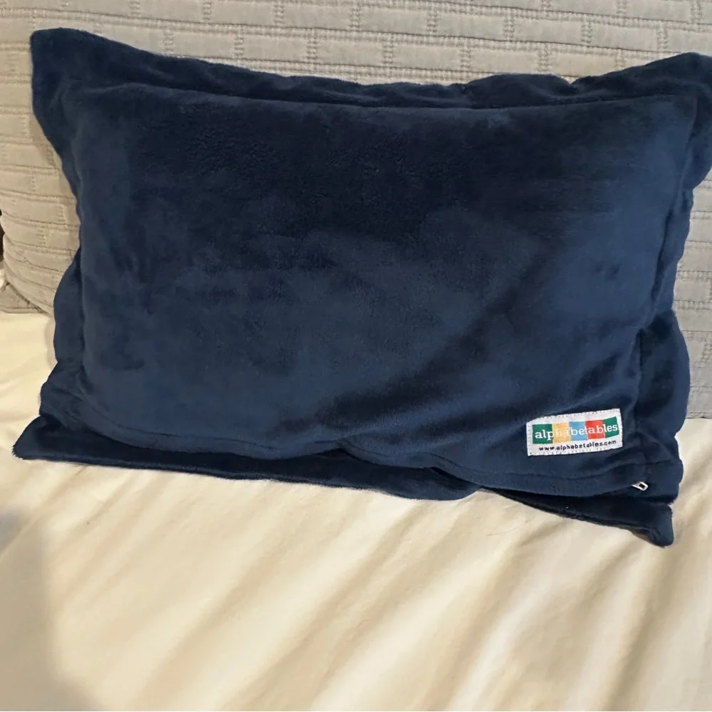 Alphabetables Navy Blue Velour Pillow with Baseball Letter C